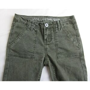 Vanilla Star Front Square Pocket Skinny Pants Army Green Juniors Size 3